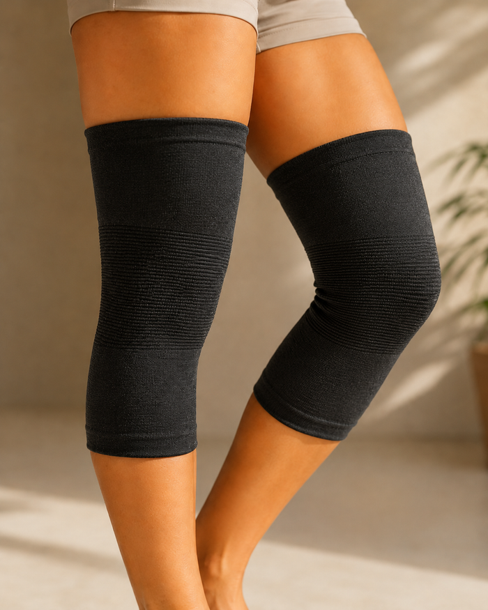 Bamboo Charcoal Recovery Knee Sleeve in Charcoal Black