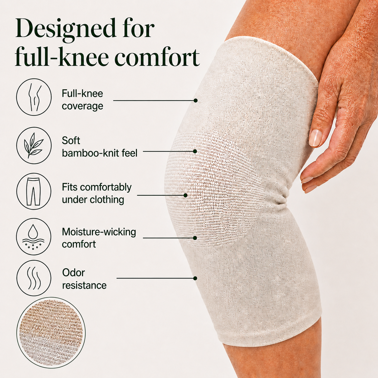 Bamboo Charcoal Recovery Knee Sleeve - Soothe Knee Pain & Sleep Through the Night Once More